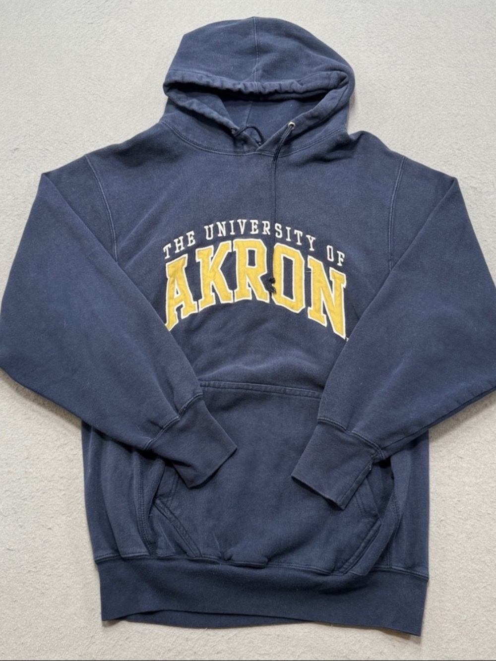 Steve & Barry's Navy Hoodie with Yellow Akron Applique